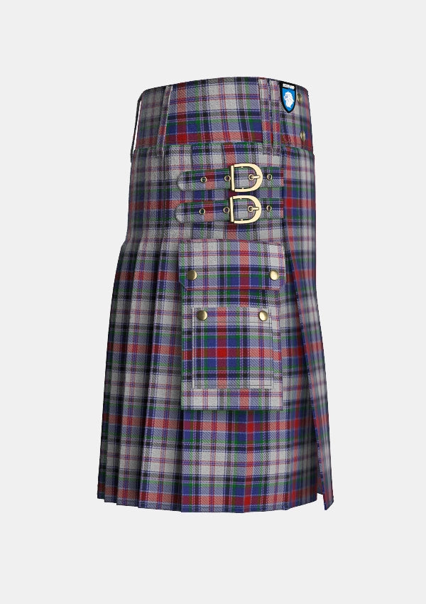 Utility_Cooper_tartan_75_kilt_right_image_with_pleated_design_and_adjustable_buckles_for_men