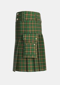 Utility_Corcoran_of_Sherbrooke_Personal_Tartan_4584_kilt_left_image_with_pleated_design_and_adjustable_buckles_for_men
