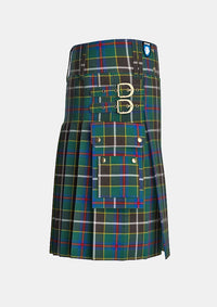 Utility_Cornish_Hunting_tartan_1568_kilt_right_image_with_pleated_design_and_adjustable_buckles_for_men