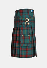 Utility_Cornwall_Tartan_7057_kilt_right_image_with_pleated_design_and_adjustable_buckles_for_men
