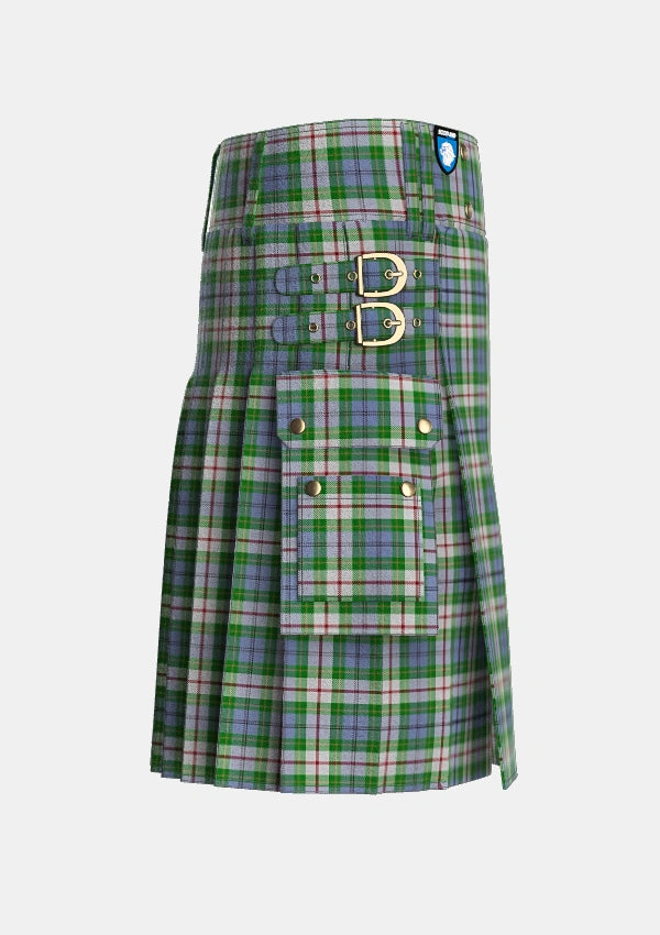 Utility_Coulter_Dress_Personal_Tartan_4142_kilt_right_image_with_pleated_design_and_adjustable_buckles_for_men
