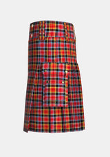 Utility_County_Laois_Tartan_kilt_left_image_with_pleated_design_and_adjustable_buckles_for_men