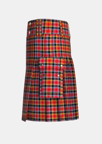 Utility_County_Laois_Tartan_kilt_left_image_with_pleated_design_and_adjustable_buckles_for_men