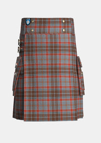 Utility_County_Leitrim_Tartan_kilt_front_image_with_pleated_design_and_adjustable_buckles_for_men