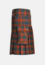 Utility_County_Roscommon_Tartan_kilt_left_image_with_pleated_design_and_adjustable_buckles_for_men