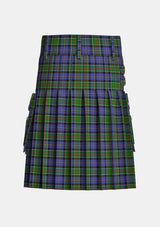 Utility_Cowan_tartan_1549_kilt_back_image_with_pleated_design_and_adjustable_buckles_for_men