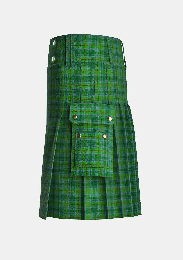 Utility_Cranston_Tartan_706_kilt_left_image_with_pleated_design_and_adjustable_buckles_for_men