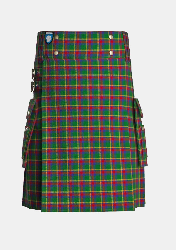 Utility_Creek_Indian_Nation_Tartan_4610_kilt_front_image_with_pleated_design_and_adjustable_buckles_for_men