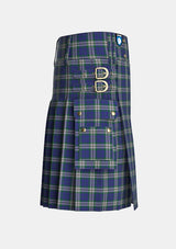 Utility_Crombie_House_Check_Tartan_2302_kilt_right_image_with_pleated_design_and_adjustable_buckles_for_men