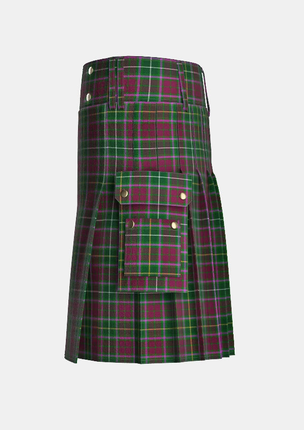 Utility_Crosby_Tartan_4223_kilt_left_image_with_pleated_design_and_adjustable_buckles_for_men