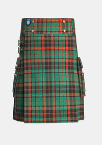 Utility_Cuming_Hunting_Axcient_Tartan_kilt_front_image_with_pleated_design_and_adjustable_buckles_for_men