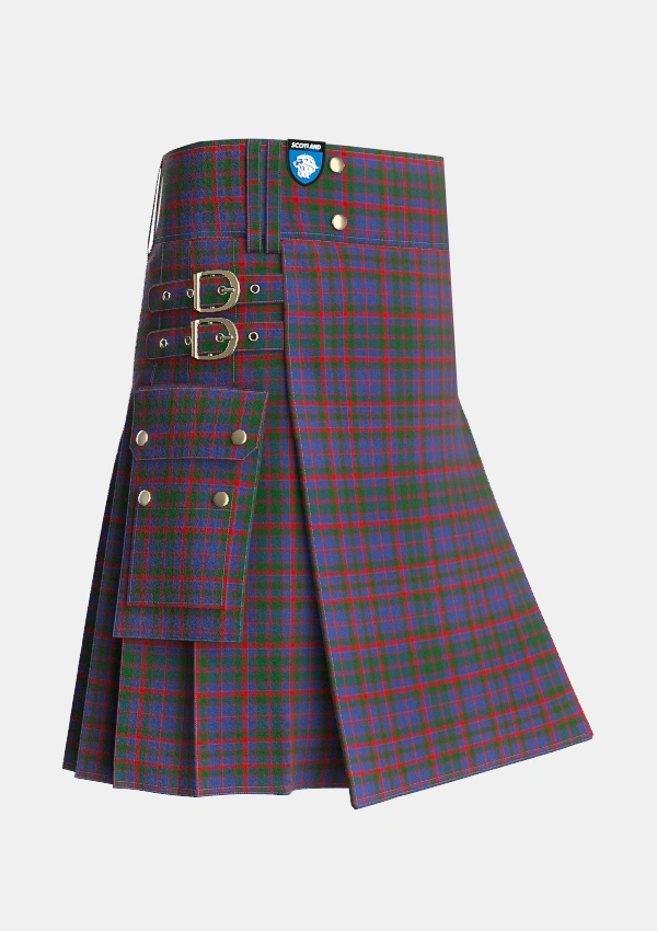 Utility_Cumming_1810_Tartan_508_kilt_side_image_with_pleated_design_and_adjustable_buckles_for_men