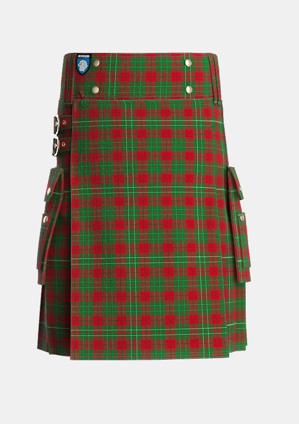 Utility_Cumming_1850_Tartan_1157_kilt_front_image_with_pleated_design_and_adjustable_buckles_for_men