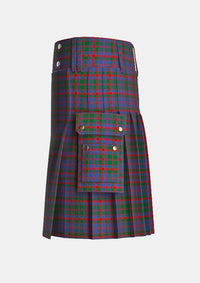 Utility_Cummings_tartan_508_kilt_left_image_with_pleated_design_and_adjustable_buckles_for_men