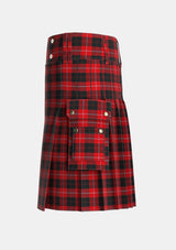 Utility_Cunningham_3_Tartan_1200_kilt_left_image_with_pleated_design_and_adjustable_buckles_for_men