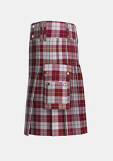 Utility_Cunningham_Dress_Burgundy_Dance_Tartan_1873_kilt_left_image_with_pleated_design_and_adjustable_buckles_for_men
