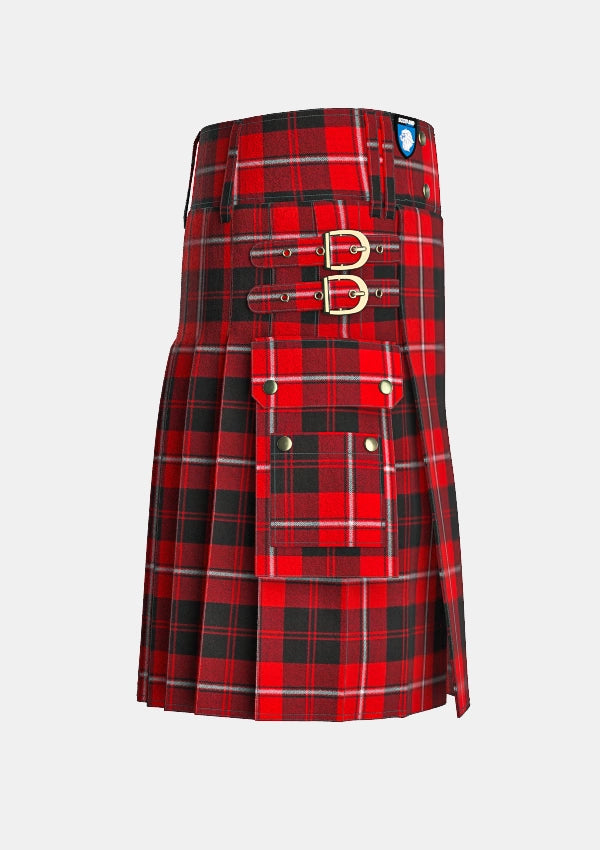 Utility_Cunningham_tartan_1117_kilt_right_image_with_pleated_design_and_adjustable_buckles_for_men