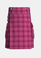 Utility_Curaidh_Tartan_13788_kilt_front_image_with_pleated_design_and_adjustable_buckles_for_men