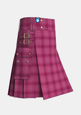Utility_Curaidh_Tartan_13788_kilt_side_image_with_pleated_design_and_adjustable_buckles_for_men