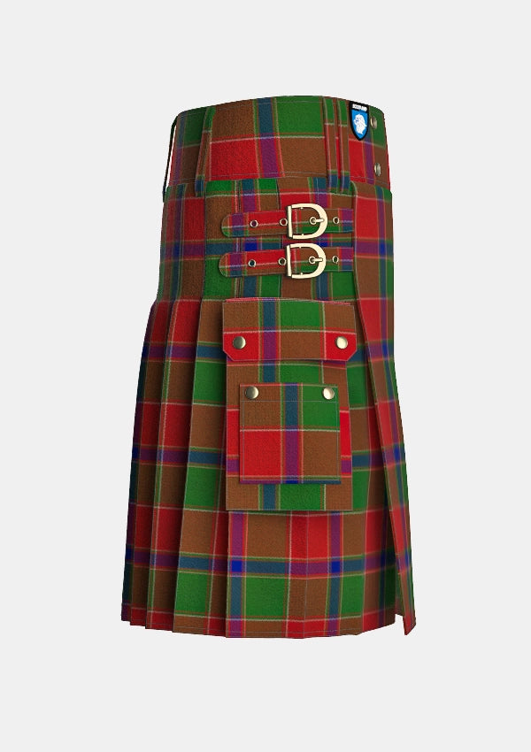 Utility_Dalriada_Tartan_11019_kilt_right_image_with_pleated_design_and_adjustable_buckles_for_men
