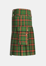 Utility_Dalrymple_of_Castleton_Tartan_7420_kilt_left_image_with_pleated_design_and_adjustable_buckles_for_men