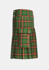 Utility_Dalrymple_of_Castleton_Tartan_7420_kilt_left_image_with_pleated_design_and_adjustable_buckles_for_men