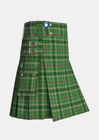 Utility_Dalwhinnie_Tartan_1018_kilt_side_image_with_pleated_design_and_adjustable_buckles_for_men