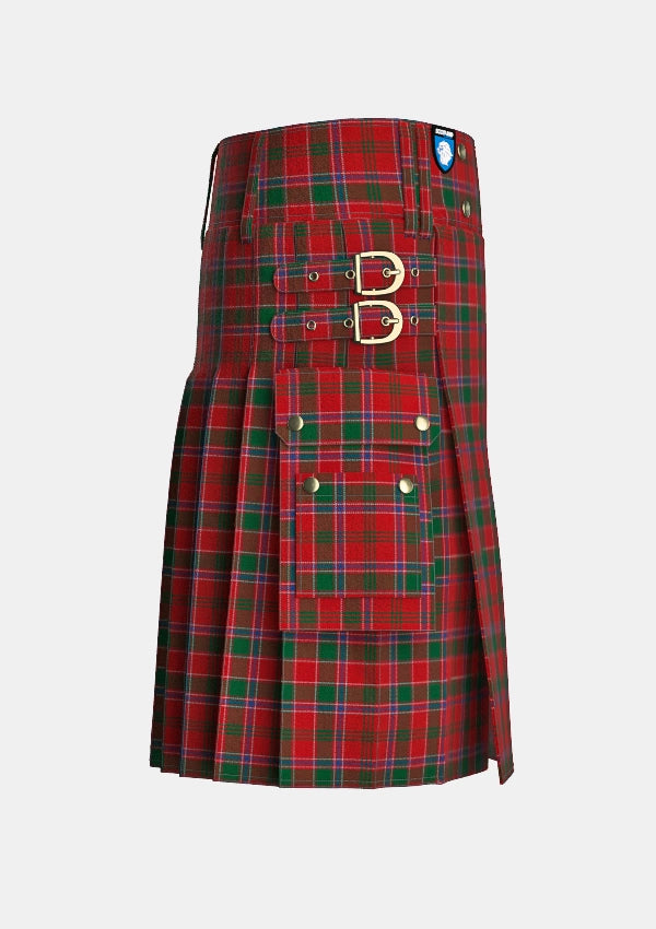 Utility_Dalziel_tartan_970_kilt_right_image_with_pleated_design_and_adjustable_buckles_for_men