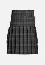 Utility_Dark_Island_Tartan_5832_kilt_back_image_with_pleated_design_and_adjustable_buckles_for_men