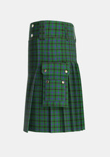 Utility_Davidson_2_Tartan_1332_kilt_left_image_with_pleated_design_and_adjustable_buckles_for_men