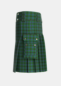 Utility_Davidson_2_Tartan_1332_kilt_left_image_with_pleated_design_and_adjustable_buckles_for_men