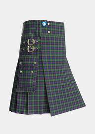 Utility_Davidson_Double_Tartan_444_kilt_side_image_with_pleated_design_and_adjustable_buckles_for_men