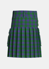 Utility_Davidson_Half_Tartan_1076_kilt_back_image_with_pleated_design_and_adjustable_buckles_for_men