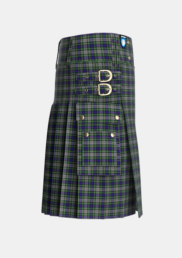 Utility_Davidson_of_Tulloch_Dress_2_Tartan_4194_kilt_right_image_with_pleated_design_and_adjustable_buckles_for_men