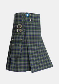 Utility_Davidson_of_Tulloch_Dress_2_Tartan_4194_kilt_side_image_with_pleated_design_and_adjustable_buckles_for_men