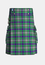 Utility_Davidson_of_Tulloch_Dress_Tartan_kilt_front_image_with_pleated_design_and_adjustable_buckles_for_men