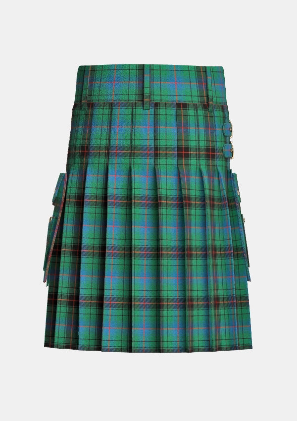 Utility_Davidson_tartan_kilt_back_image_with_pleated_design_and_adjustable_buckles_for_men