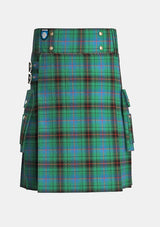 Utility_Davidson_tartan_kilt_front_image_with_pleated_design_and_adjustable_buckles_for_men