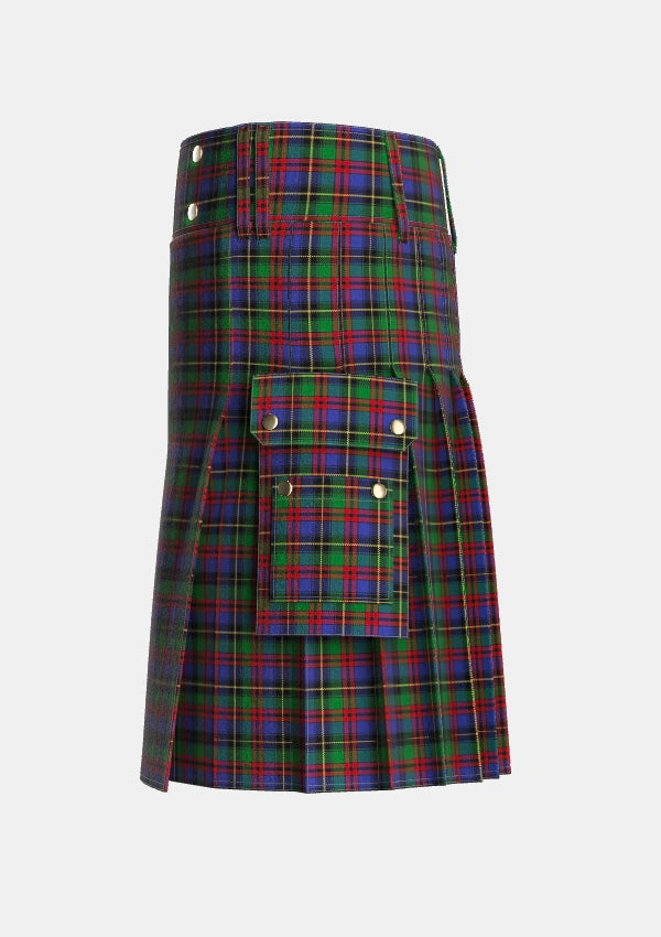 Utility_Deas_Tartan_2153_kilt_left_image_with_pleated_design_and_adjustable_buckles_for_men