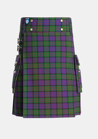 Utility_Denovan_The_Lairdship_of_Personal_Tartan_36_kilt_front_image_with_pleated_design_and_adjustable_buckles_for_men
