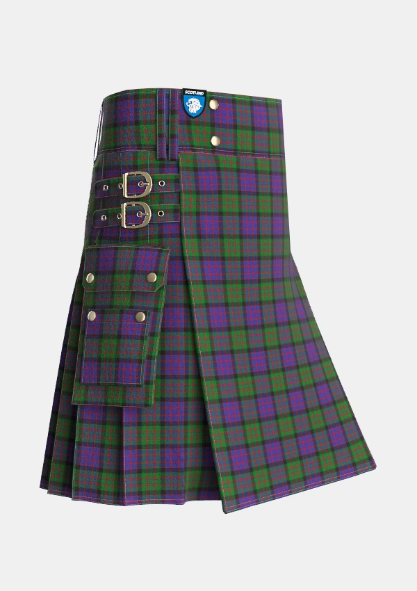 Utility_Denovan_The_Lairdship_of_Personal_Tartan_36_kilt_side_image_with_pleated_design_and_adjustable_buckles_for_men