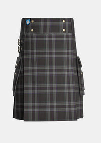 Utility_Devlin_H_Family_Tartan_13900_kilt_front_image_with_pleated_design_and_adjustable_buckles_for_men