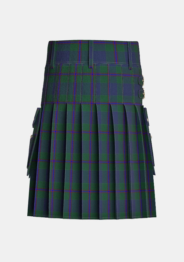 Utility_Devlin_Patrick_Tartan_12666_kilt_back_image_with_pleated_design_and_adjustable_buckles_for_men