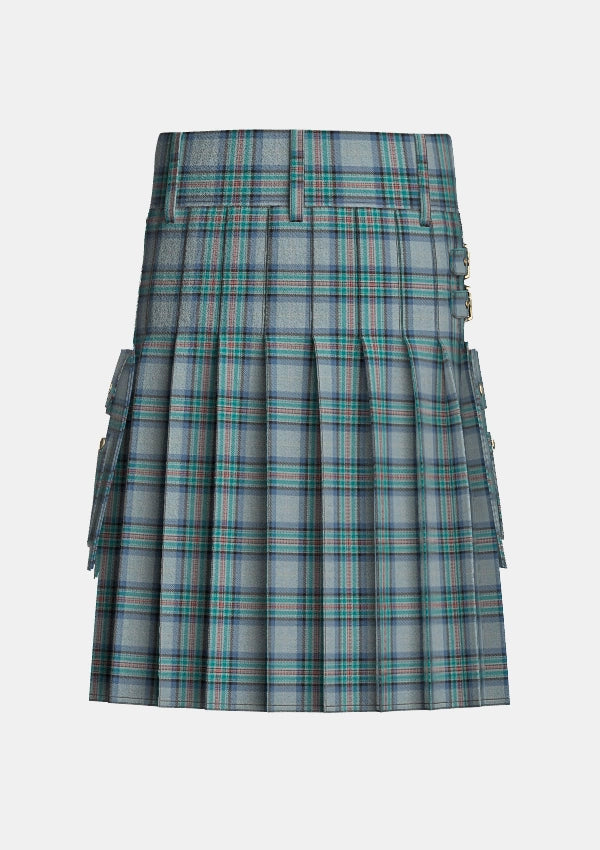 Utility_Diana_Princess_of_Wales_Memorial_Tartan_kilt_back_image_with_pleated_design_and_adjustable_buckles_for_men
