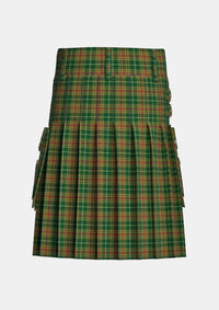Utility_Dixon_Clyde_Tartan_10966_kilt_back_image_with_pleated_design_and_adjustable_buckles_for_men