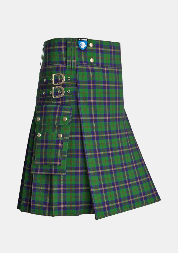 Utility_Dodd_of_Branford_Tartan_4686_kilt_side_image_with_pleated_design_and_adjustable_buckles_for_men