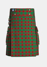 Utility_Donachie_Tartan_6138_kilt_front_image_with_pleated_design_and_adjustable_buckles_for_men