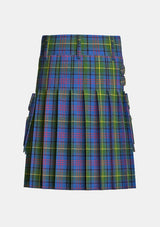 Utility_Donegal_tartan_kilt_back_image_with_pleated_design_and_adjustable_buckles_for_men