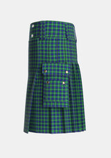 Utility_Douglas_2_Tartan_1034_kilt_left_image_with_pleated_design_and_adjustable_buckles_for_men