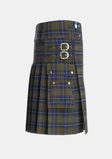 Utility_Douglas_Brown_Tartan_2523_kilt_right_image_with_pleated_design_and_adjustable_buckles_for_men